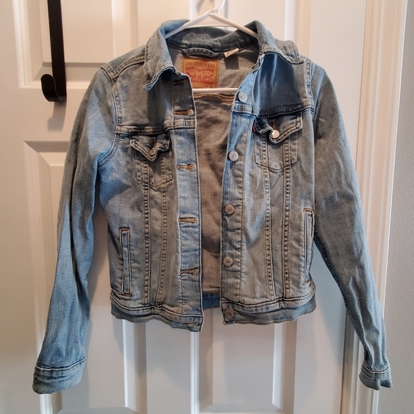 Levis jean jacket cropped. Light blue.  Y2k. Sz xs. - Picture 1 of 6